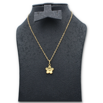 Gold Necklace (Chain with Flower Shaped Pendant) 18KT  - FKJNKL18KU6117