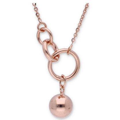 Rose Gold Necklace (Triple Ring With Sphere Pendant) 18KT - FKJNKL18KU6332