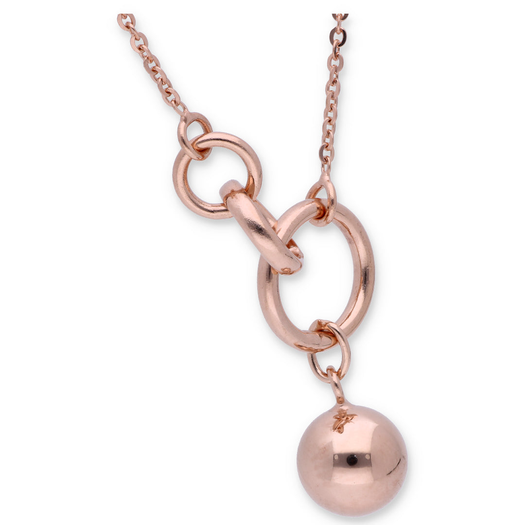 Rose Gold Necklace (Triple Ring With Sphere Pendant) 18KT - FKJNKL18KU6332