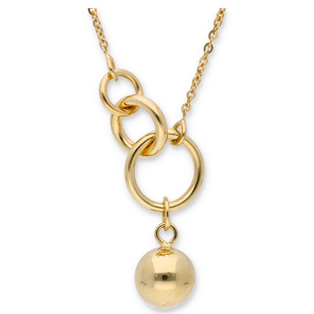 Gold Necklace (Triple Ring With Sphere Pendant) 18KT - FKJNKL18KU6326