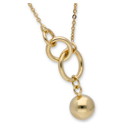 Gold Necklace (Triple Ring With Sphere Pendant) 18KT - FKJNKL18KU6326