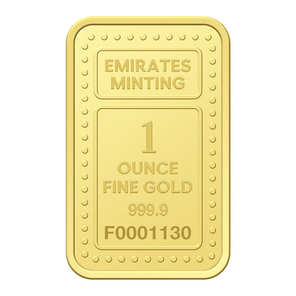 Emirates Minting 1 Ounce 999.9 Purity Gold Bar -FKJGBR24K2256