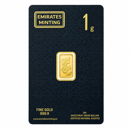 Emirates Minting 1 Gram Flower Girl Gold Bar 24KT 999.9 Purity - FKJGBR24K6798