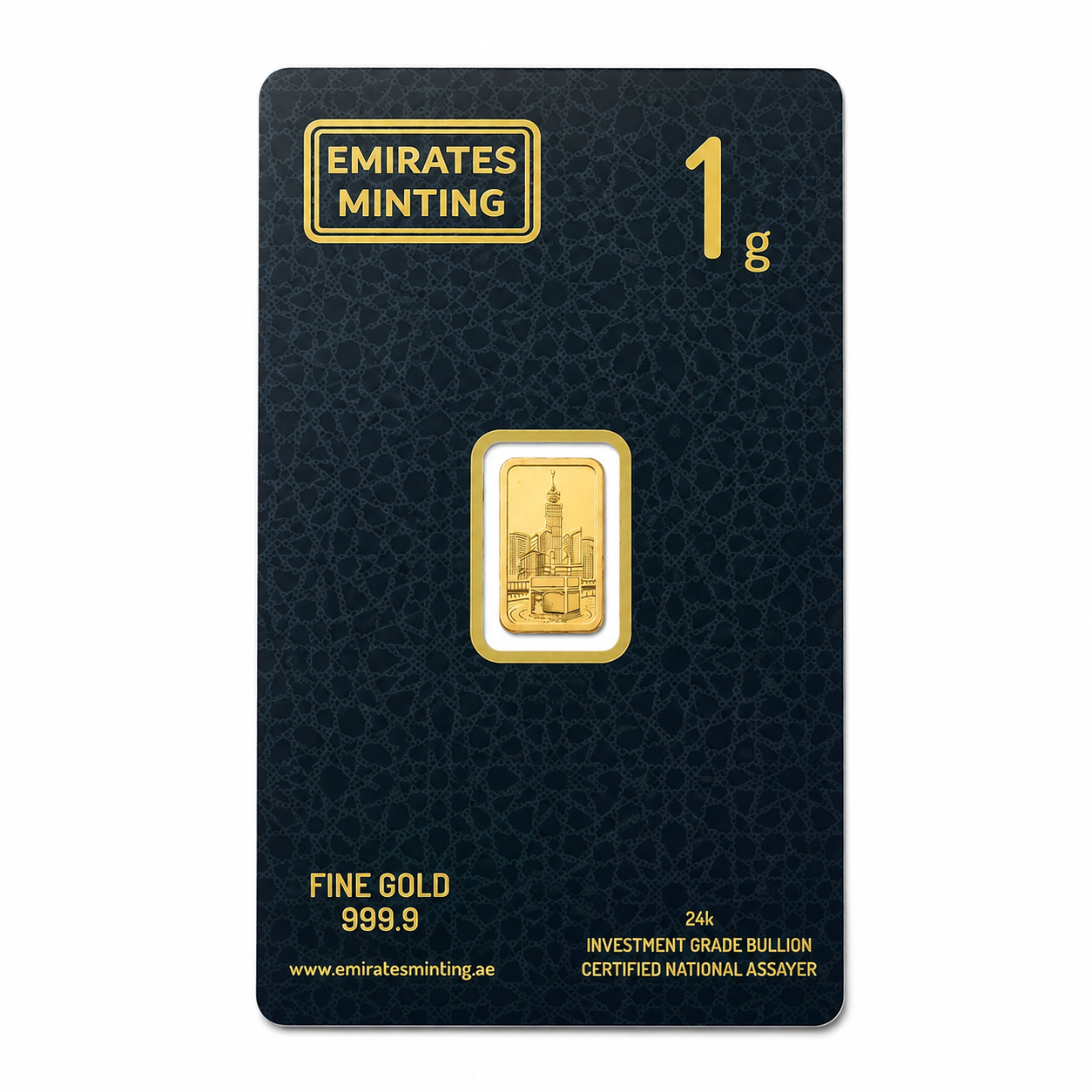 Emirates Minting 1 Gram Kaaba Gold Bar 999.9 Purity - FKJGBR24K2347