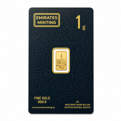 Emirates Minting 1 Gram Kaaba Gold Bar 999.9 Purity - FKJGBR24K2347