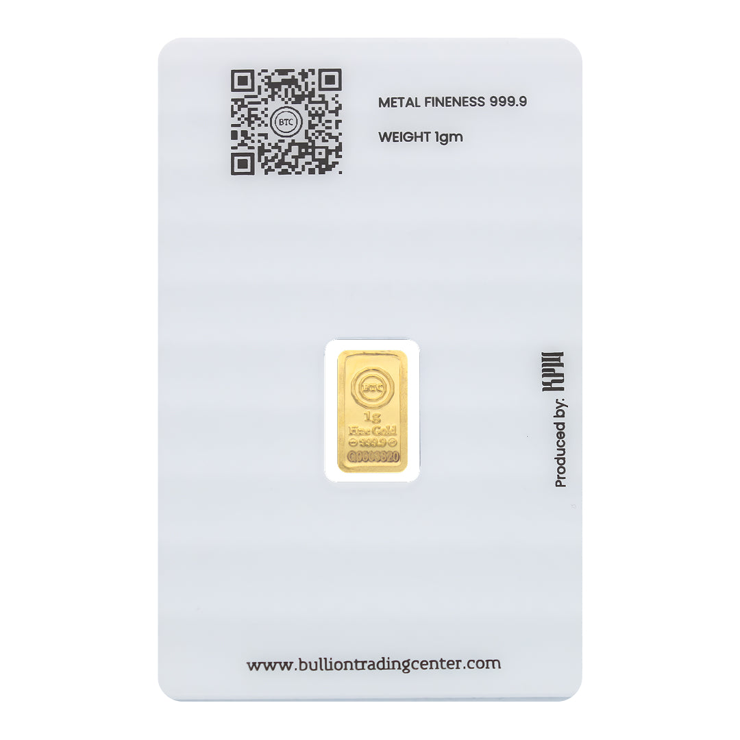 BTC 1 Gram I Love You Gold Bar 24KT - FKJGBR24K6604