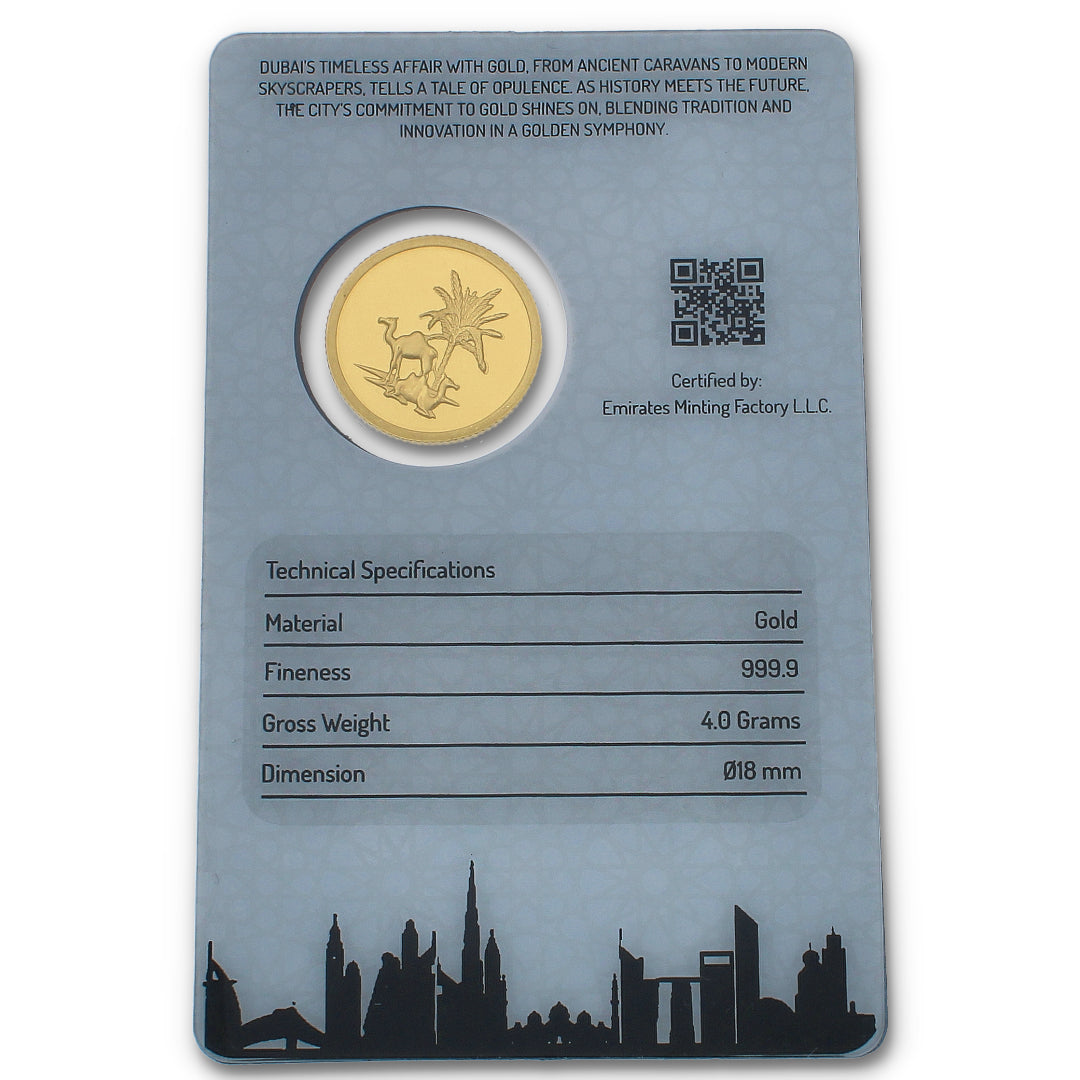 عملة الإمارات لسك الذهب 4 جرام الجمل 24 قيراط نقاء 999.9 - FKJCON24K2273
