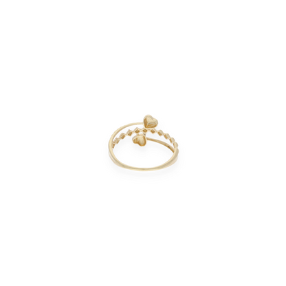 Gold Dual Heart Shaped Ring 18KT - FKJRN18KU6135