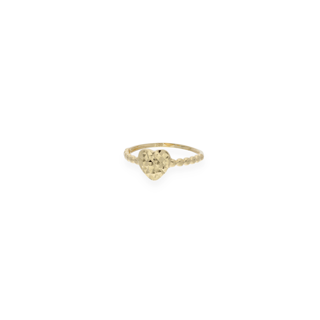 Gold Heart Shaped Ring 18KT - FKJRN18KU6136