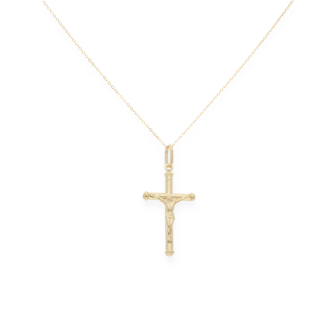 Gold Necklace (Chain with Crucifix Pendant) 18KT - FKJNKL18KU6143