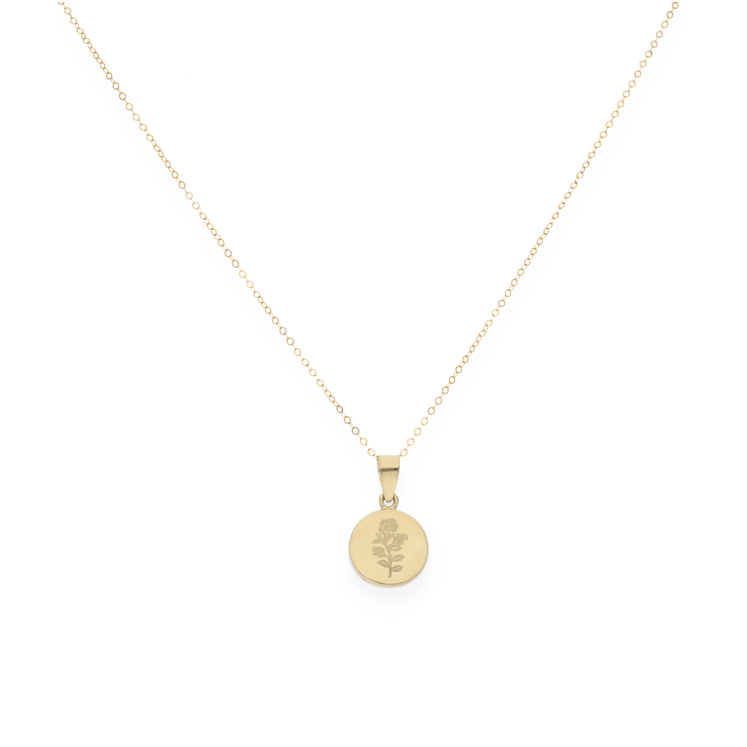 Gold Necklace (Chain with Coin Shaped Pendant) 18KT - FKJNKL18KU6147