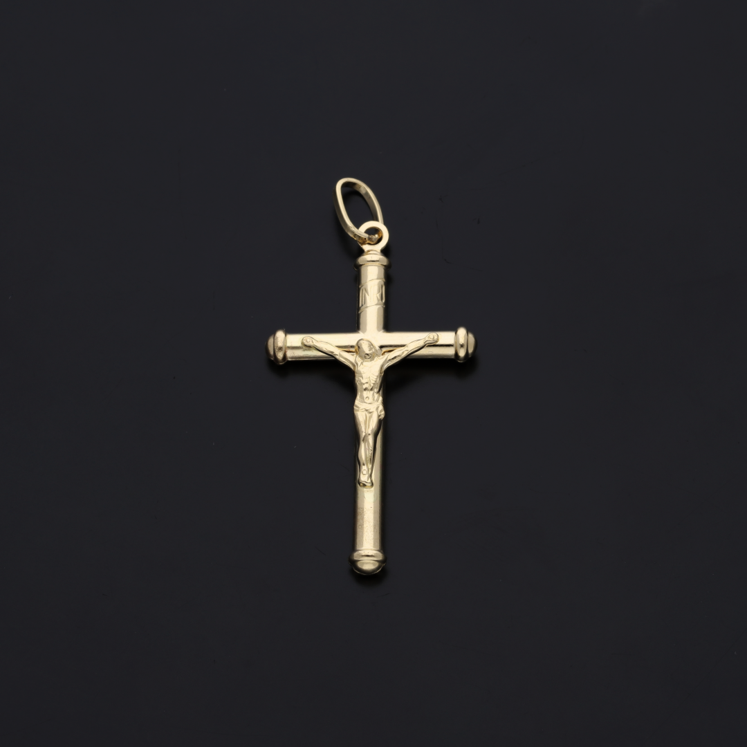 Gold Crucifix Pendant 18KT - FKJPND18KU6142