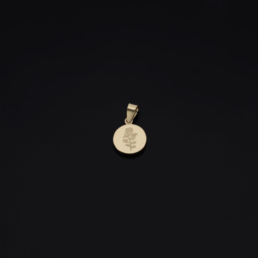 Gold Necklace (Chain with Coin Shaped Pendant) 18KT - FKJNKL18KU6147