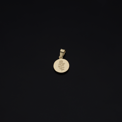 Gold Necklace (Chain with Coin Shaped Pendant) 18KT - FKJNKL18KU6147