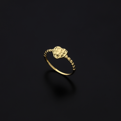 Gold Heart Shaped Ring 18KT - FKJRN18KU6136