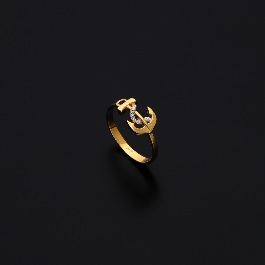 Gold Anchor Shaped Ring 18KT - FKJRN18KU6138