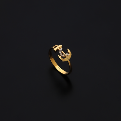 Gold Anchor Shaped Ring 18KT - FKJRN18KU6138