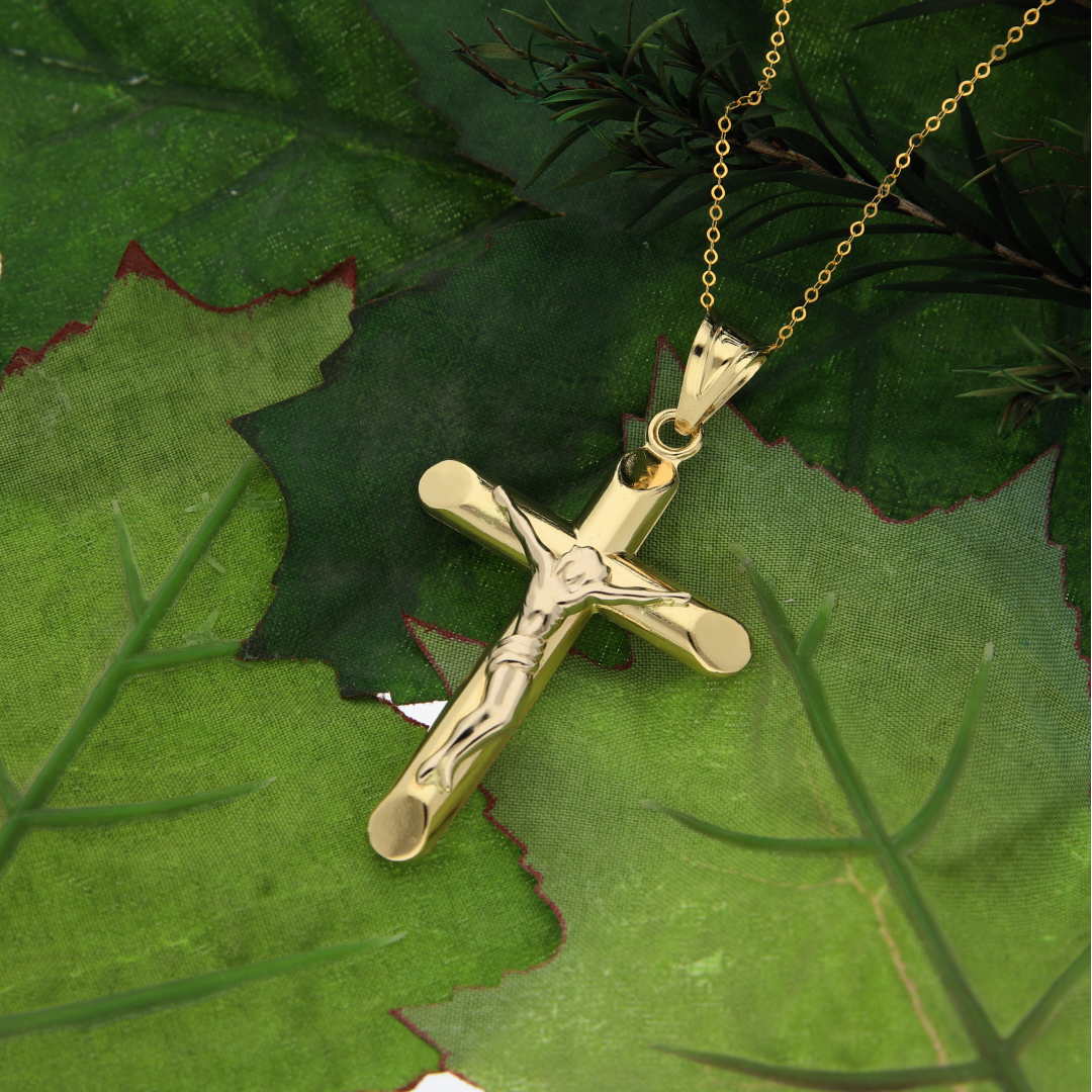 Gold Necklace (Chain with Crucifix Pendant) 18KT - FKJNKL18KU6141