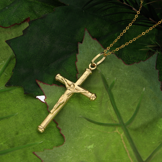 Gold Necklace (Chain with Crucifix Pendant) 18KT - FKJNKL18KU6142