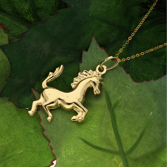 Gold Necklace (Chain with Horse Shaped Pendant) 18KT - FKJNKL18KU6220