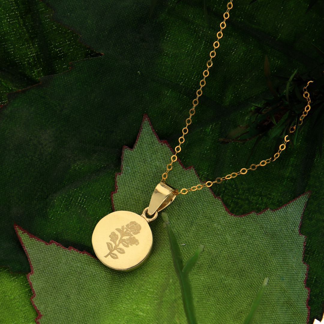 Gold Necklace (Chain with Coin Shaped Pendant) 18KT - FKJNKL18KU6147