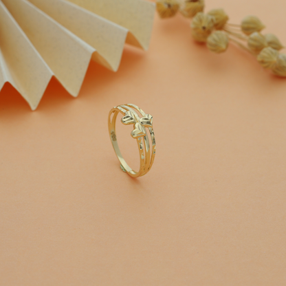 Gold Hearts Shaped Ring 18KT - FKJRN18KU6140