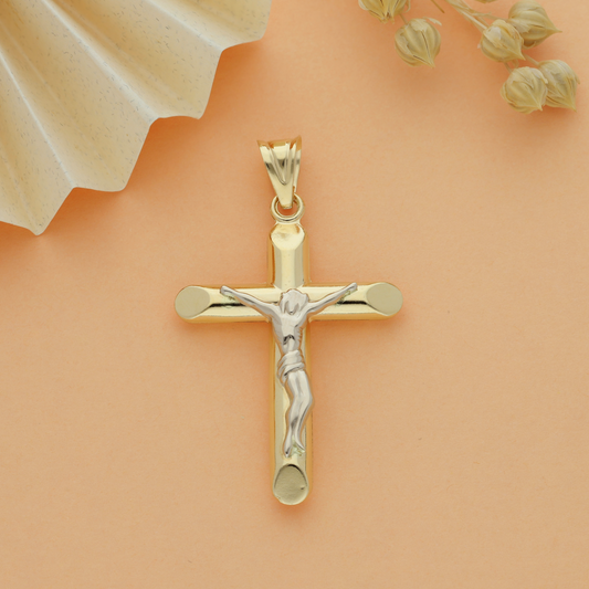 Gold Crucifix Pendant 18KT - FKJPND18KU6141