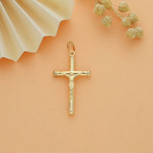 Gold Crucifix Pendant 18KT - FKJPND18KU6142