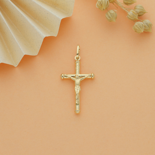 Gold Crucifix Pendant 18KT - FKJPND18KU6143