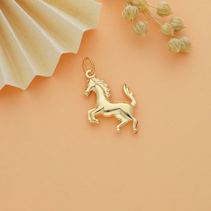 Gold Horse Shaped Pendant 18KT - FKJPND18KU6145