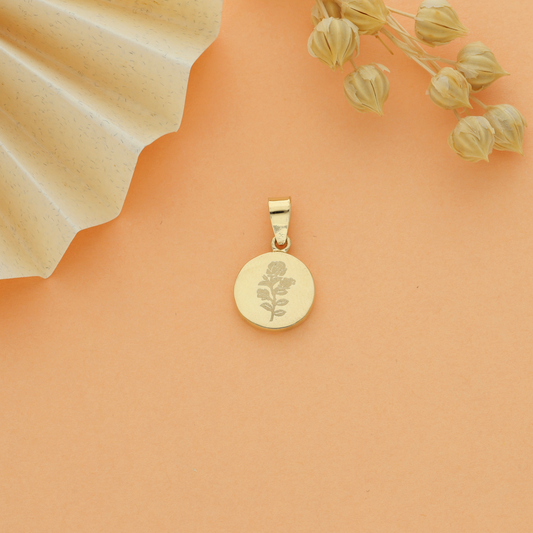 Gold Coin Shaped Pendant 18KT - FKJPND18KU6147