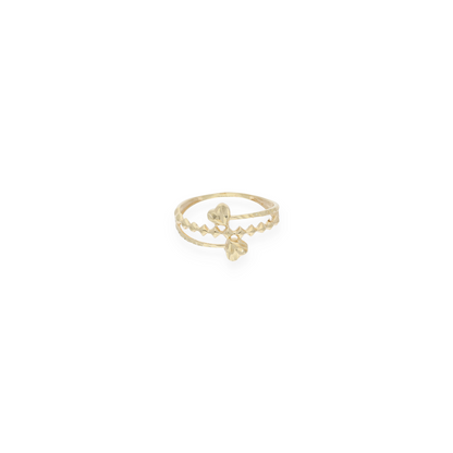 Gold Dual Heart Shaped Ring 18KT - FKJRN18KU6135
