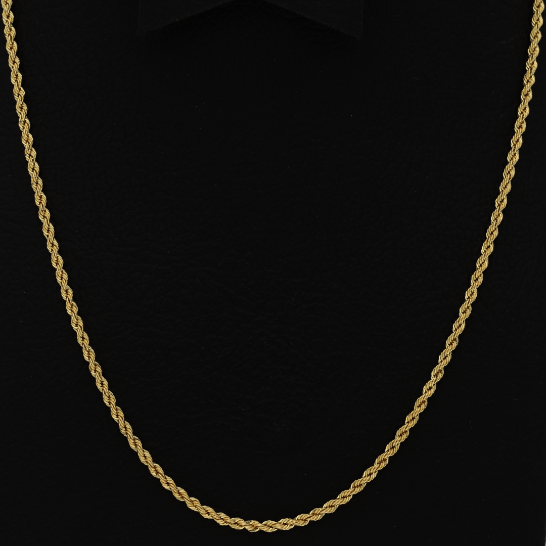 Gold 18 Inches Rope Chain 18KT - FKJCN18KU6407