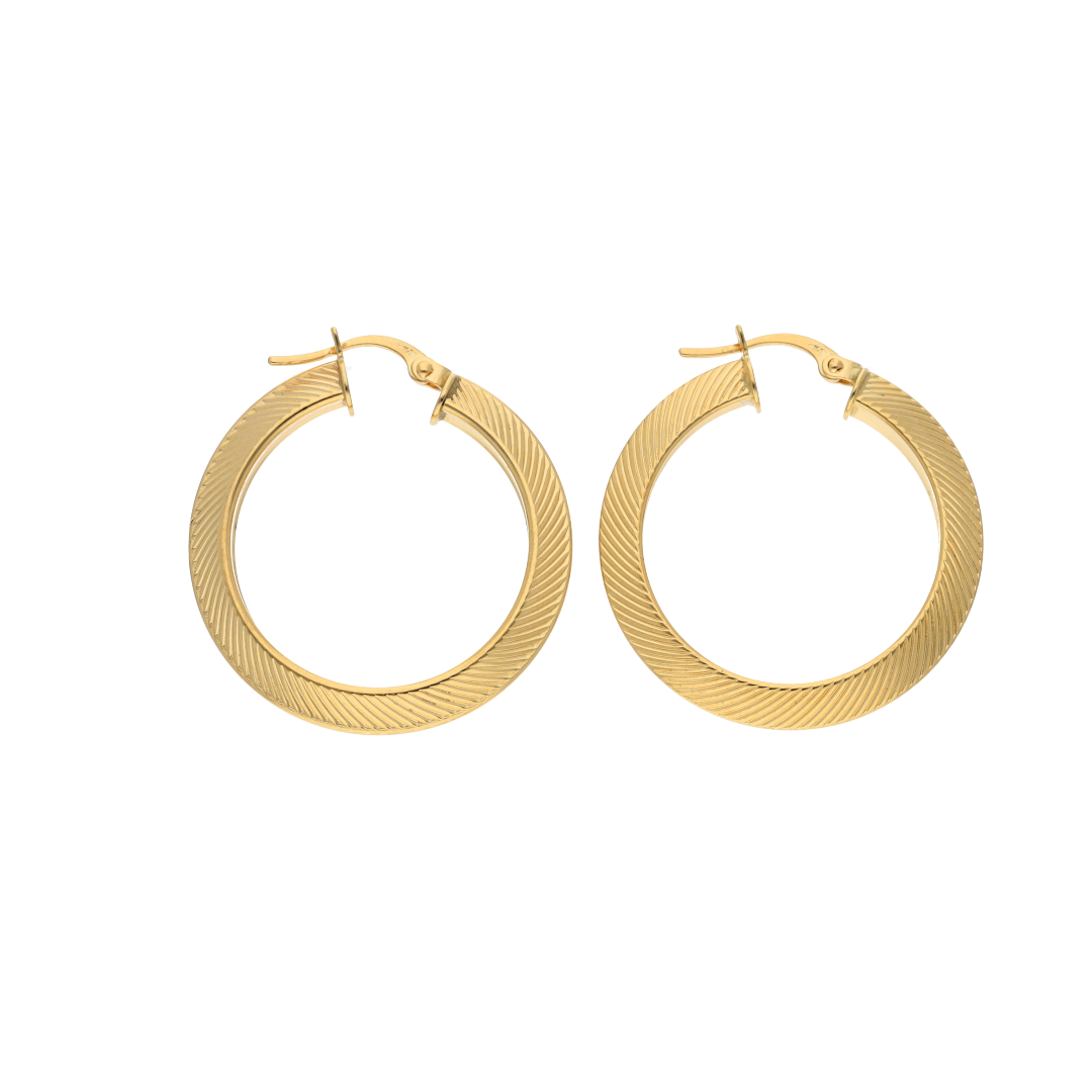 Gold Hoop Earrings 18KT - FKJERN18K9275