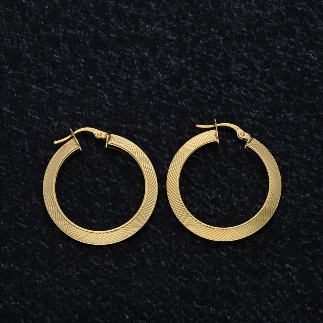 Gold Hoop Earrings 18KT - FKJERN18K9275