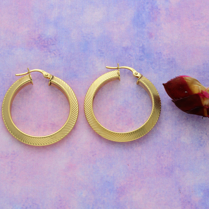 Gold Hoop Earrings 18KT - FKJERN18K9275