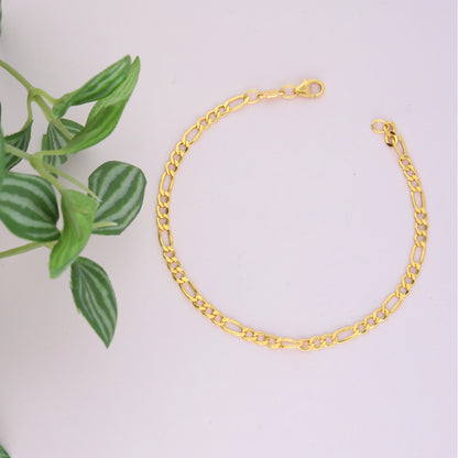 Gold Figaro Bracelet 18KT - FKJBRL18KU6559