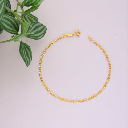 Gold Figaro Bracelet 18KT - FKJBRL18KU6561