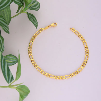 Gold Figaro Bracelet 18KT - FKJBRL18KU6565