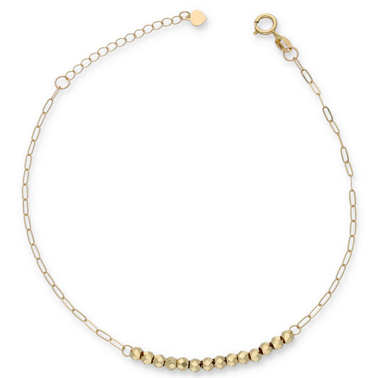 Gold Interlink With Studs Bracelet 18KT - FKJBRL18KU6343