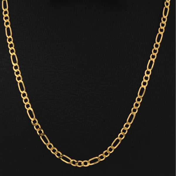 Gold 18 Inches Figaro Chain 18KT - FKJCN18KU6555