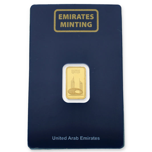 Emirates Minting 2.5 Grams Museum of the Future and Emirates Towers Gold Bar 999.9 Purity - FKJGBR24K2296