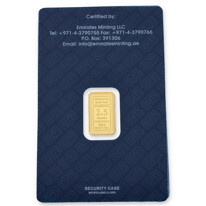 Emirates Minting 2.5 Grams Burj Khalifa Gold Bar 999.9 Purity - FKJGBR24K2297