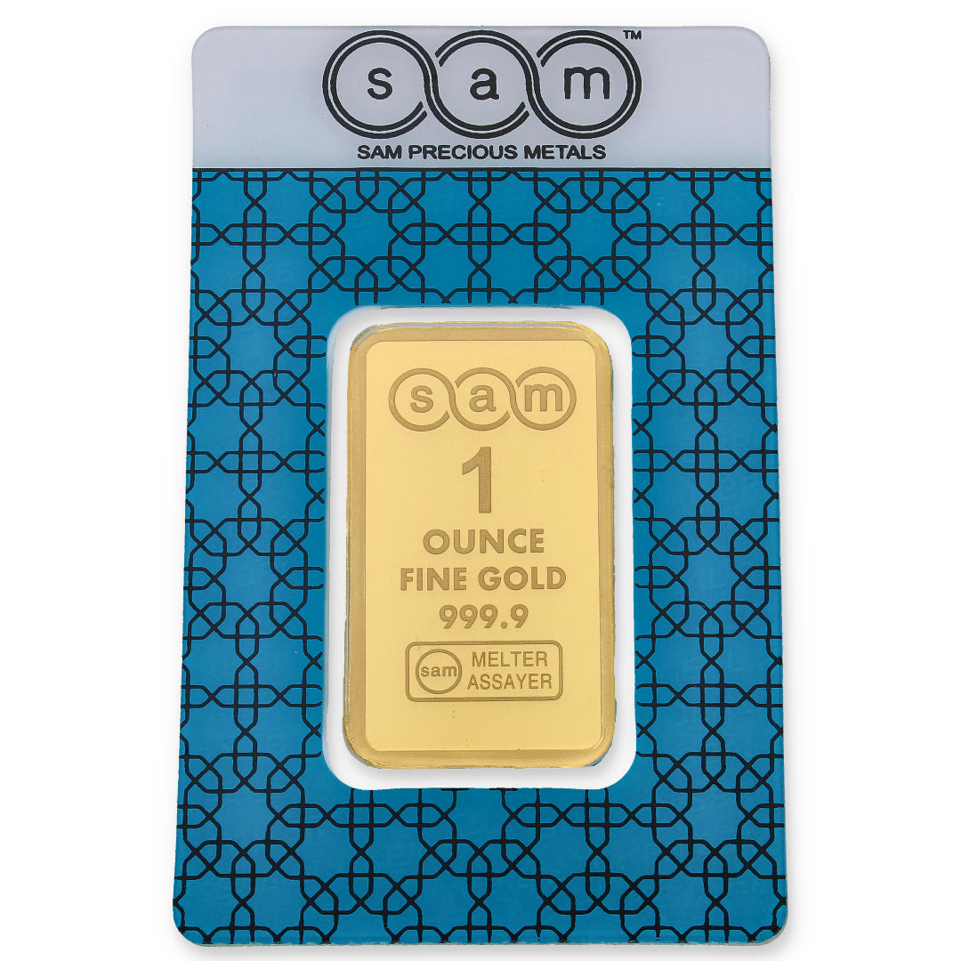 SAM 1 Ounce Gold Bar 999.9 Purity - FKJGBR24K2314