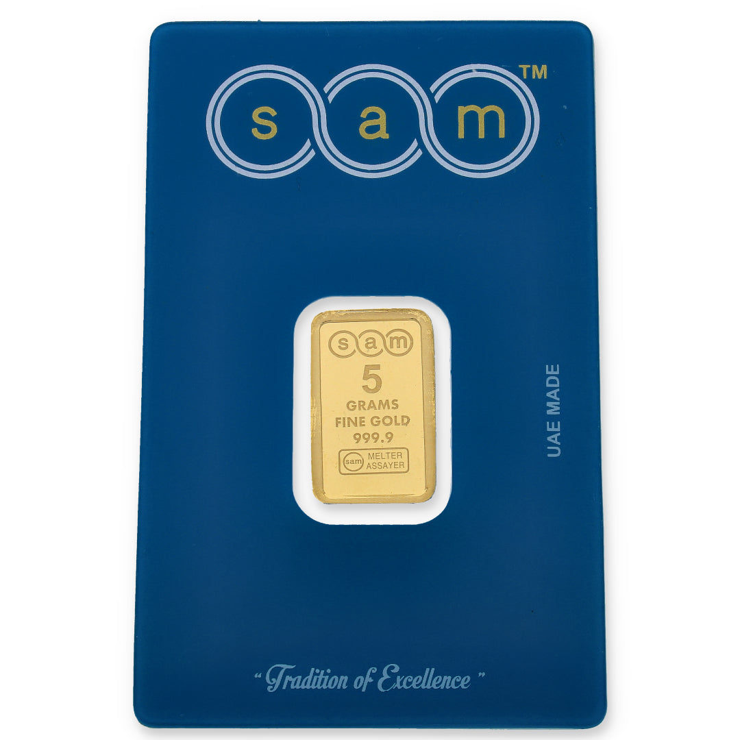 SAM 5 Grams Gold Bar 999.9 Purity - FKJGBR24K2311