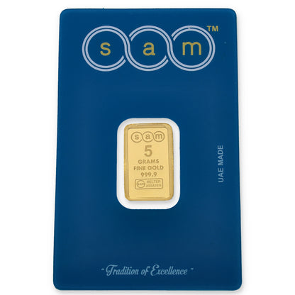 SAM 5 Grams Gold Bar 999.9 Purity - FKJGBR24K2311