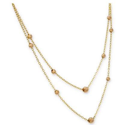 Gold Layered Necklace (Chain With Beads) 21KT - FKJNKL21KU6366