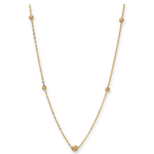 Gold Necklace (Chain With Beads) 21KT - FKJNKL21KU6367