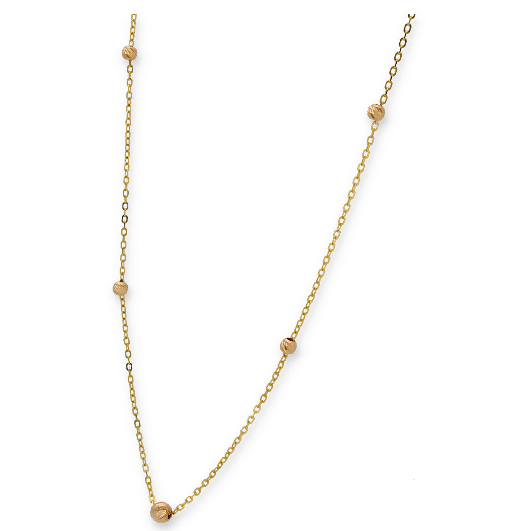 Gold Necklace (Chain With Beads) 21KT - FKJNKL21KU6367