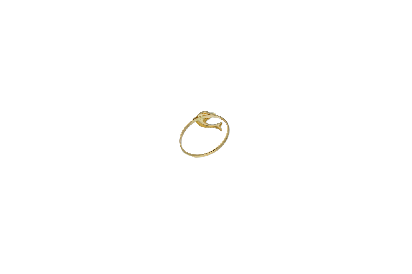 Gold Dolphin Shaped Ring 18KT - FKJRN18KU6393